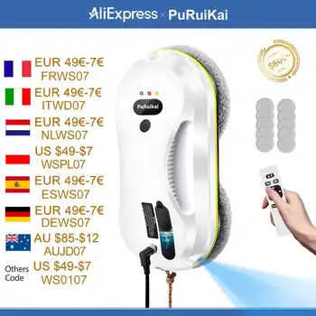 PuRuiKai Household Window Automatic Water Spray Cleaning Robot,With Intelligent Edge Detection System,Robot Glass Cleaner 1