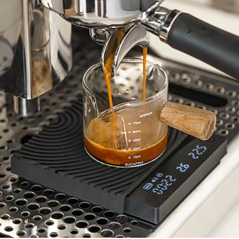 1pc New Timemore mini black mirror Italian coffee electronic scale touchable scale electric drip coffee pot