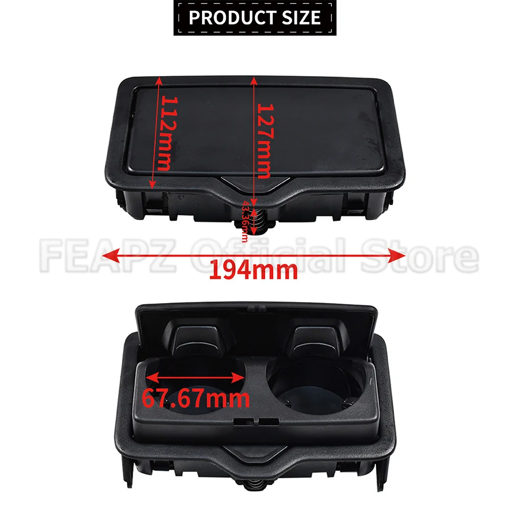 1개 블랙 자동차 뒷좌석 팔걸이 컵홀더 음료수 랙 4M0885995A4PK 아우디 A3 Q2 Q3 Q5 Q7 Q8 RS3 RSQ8 자동차 액세서리
