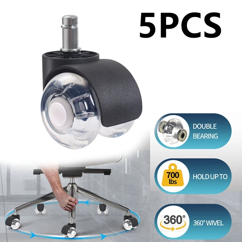 

Колесо для мебели, 5 шт./компл., колесо для стула, поворотные колесики, сменная фурнитура, бесшумная Тормозная защита, колесо для игрового стула