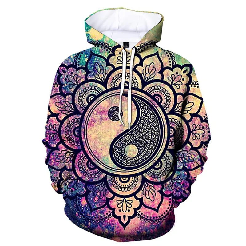 thumbnail image 1 of Sudadera con capucha étnica con estampado 3D de ocho trigramas de Tai Chi para hombre, sudadera con patrón retro, sudadera informal de otoño, jersey de calle de manga larga, 1 of 5