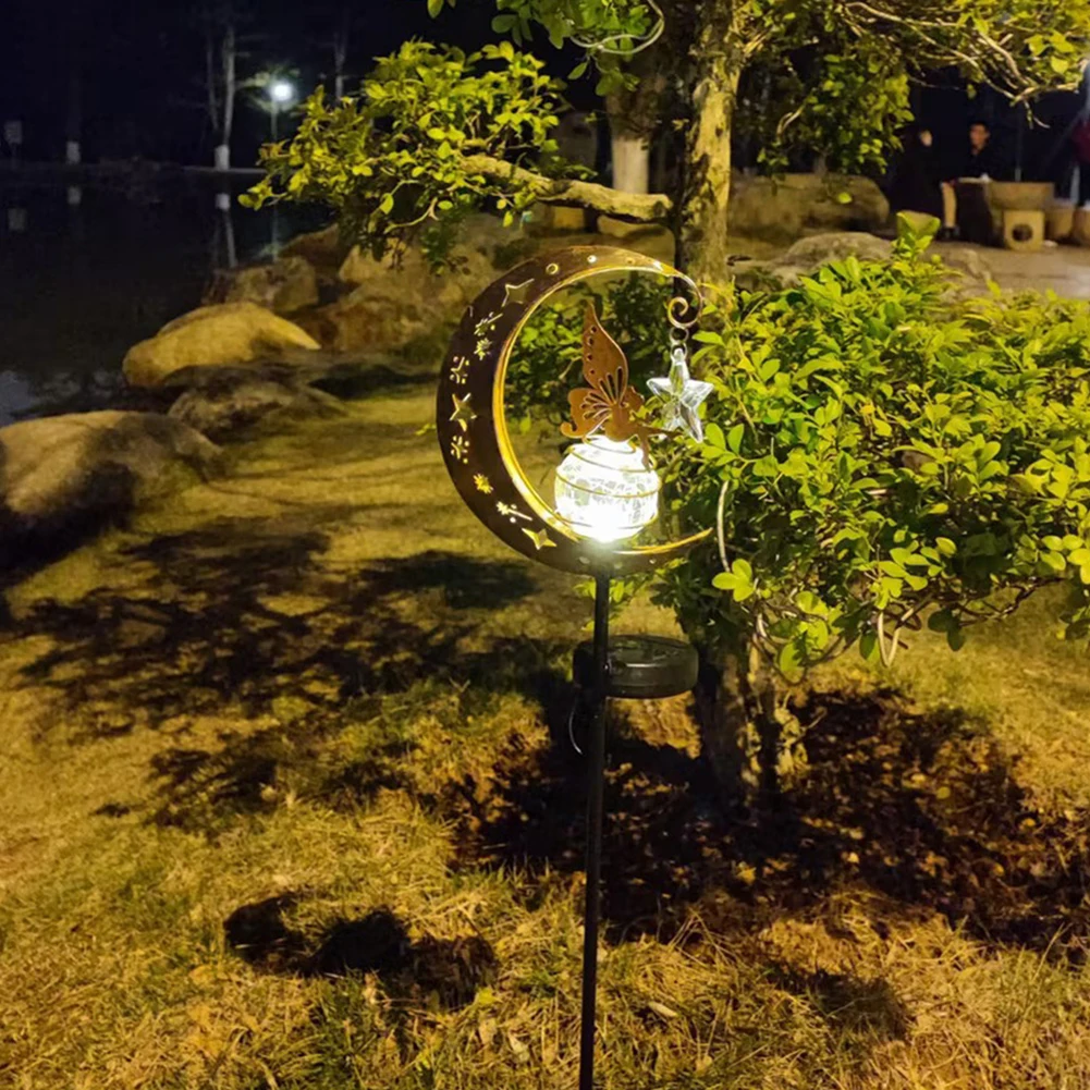 

Solar Pathway Lights Outdoor Garden Decoration Hollow Elf Moon Solar Stake Light Decorative Waterproof For Lawn Patio Yard Deco