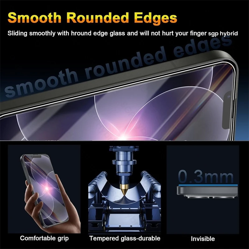 Clear Tempered Glass Protective Phone Case with 9H Strength - 5-Pack