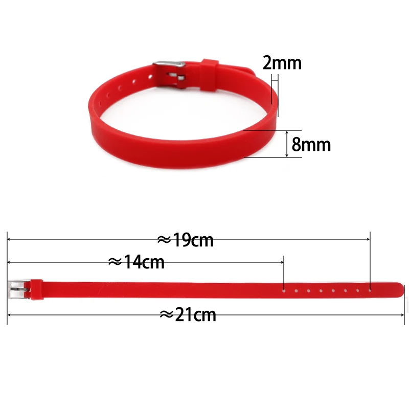 Wholesales 10pcs Colorful 8mm Silicone Wristband 8x210mm DIY Accessories Bracelet Fit 8mm Slide Charms Letters 3