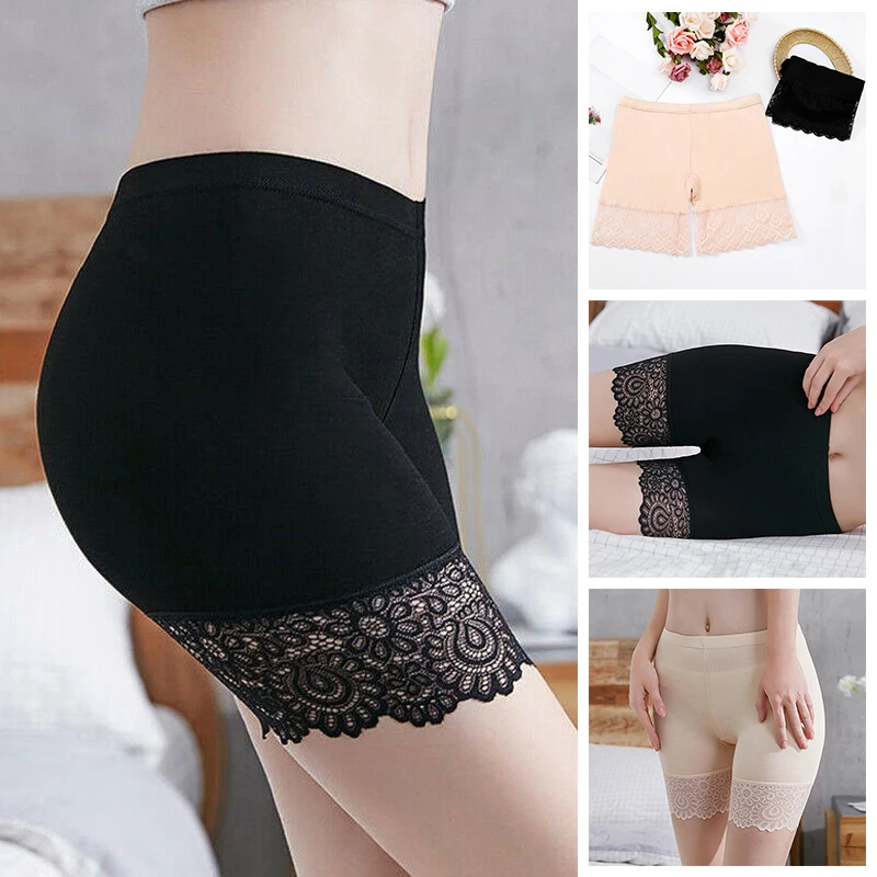 High Waist Seamless Lace Panties Safety Shorts High Waist Underwear Women