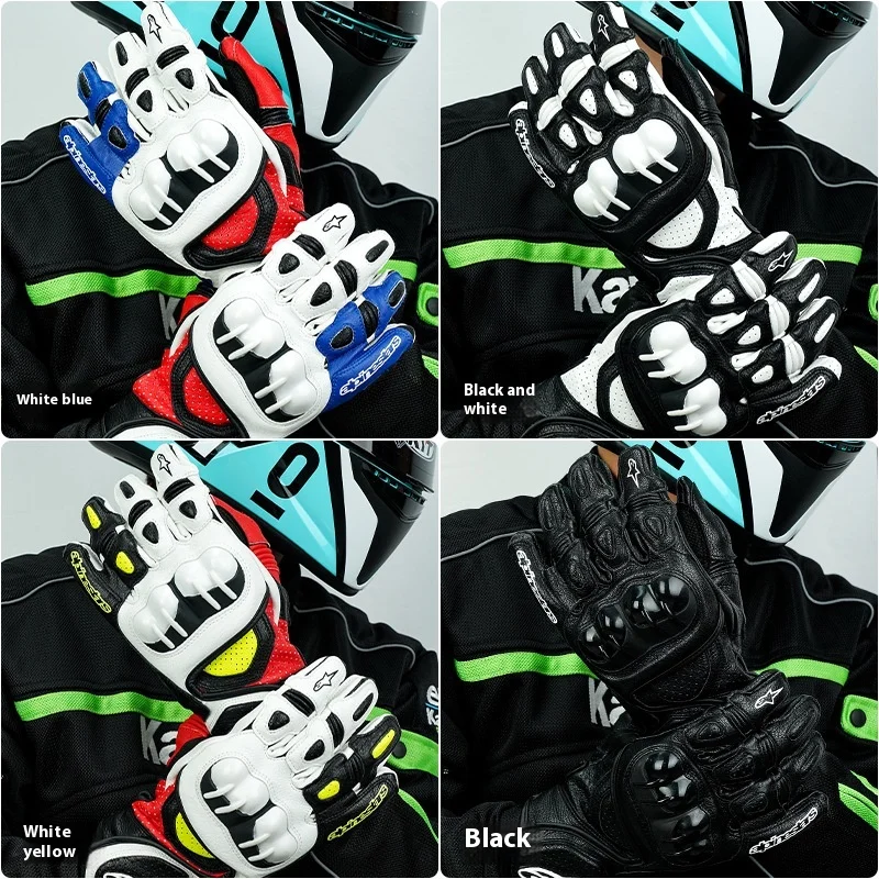 Leather Anti Fall Motorcycle Off-road Racing Riding Outdoor Windproof Breathable Protective Touch Screen Gloves Full Finger motorcycle gloves sports gloves leather motorcycle gloves