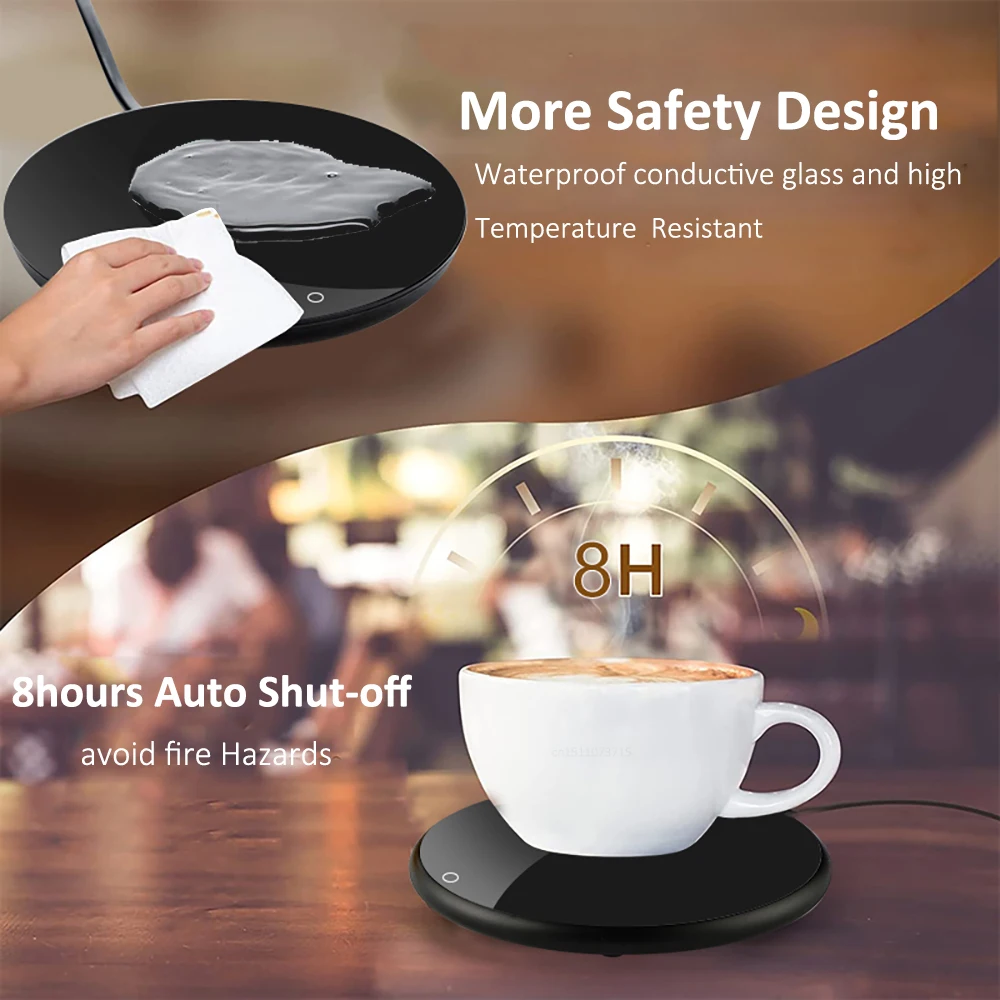 Mug Warmer USB Cup Heater Coffee Mug Heating Coaster Thermostatic Cup Warmer for Coffee Milk Tea Water Heating Pad Heater