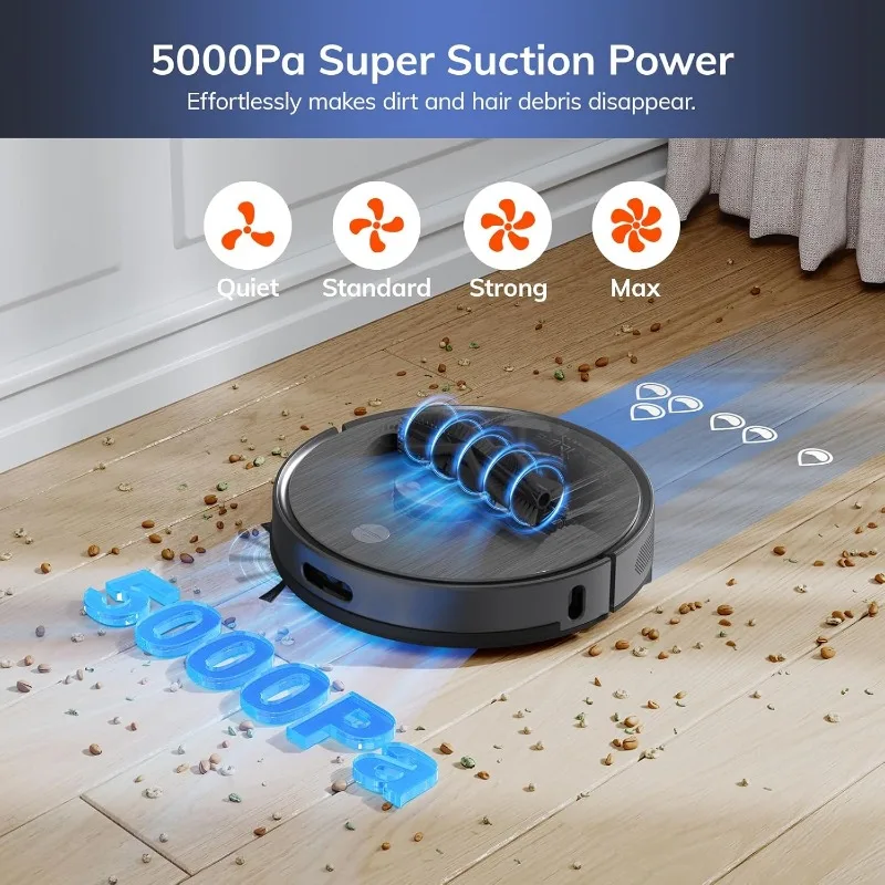 ILIFE T20s Self-Emptying Robot Vacuum Mop Combo,5000Pa Suction,70Day Capacity,LiDAR Navigation,260mins Runtime,App/Alexa Control