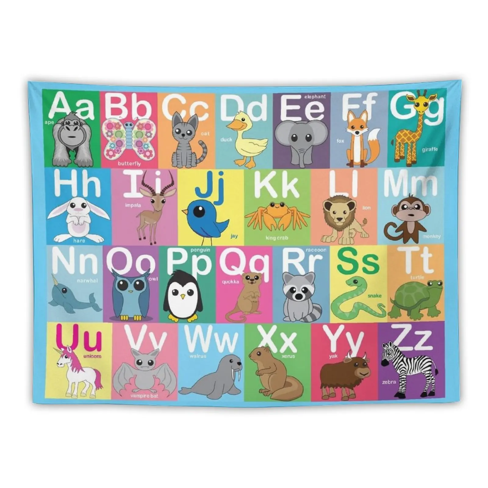 

The Animal Alphabet Tapestry Room Decorations Aesthetics Wallpaper Bedroom