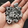 24pcs Metal Tubes Hair Braid Beard Dreadlock Beads Viking Rune Bead Spacer Knife Beads Rings Clips Styling Tools Pendant Braider 4
