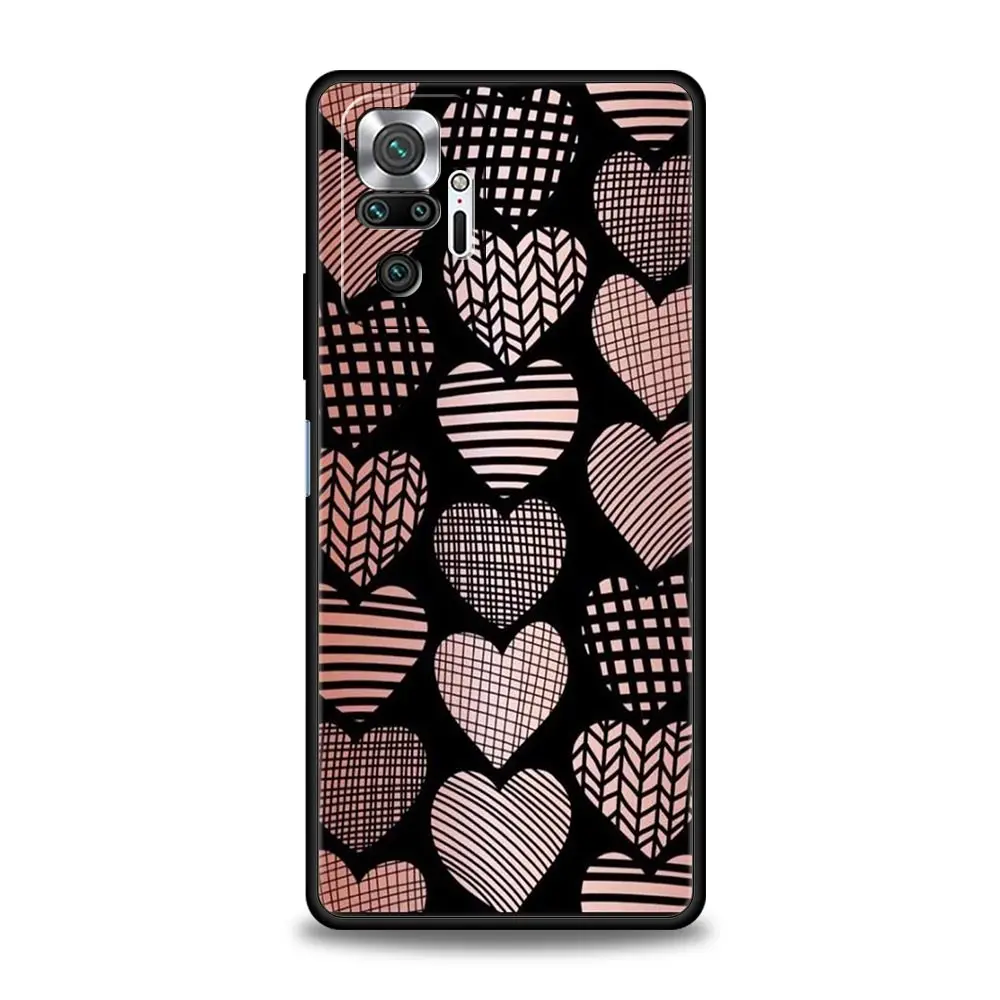 Gold Pink Rose Glitter Hearts Phone Case Cover