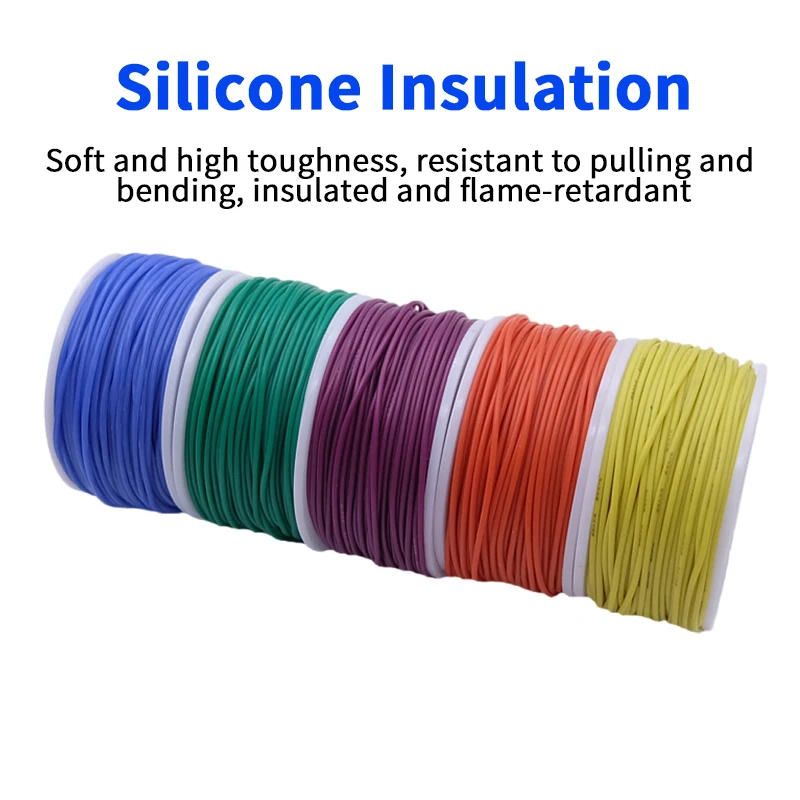 Multicolor Silicone Tinned Copper Flexible Electrical Wire Kit - Soft and Versatile Hook-Up Wires in Various Gauges
