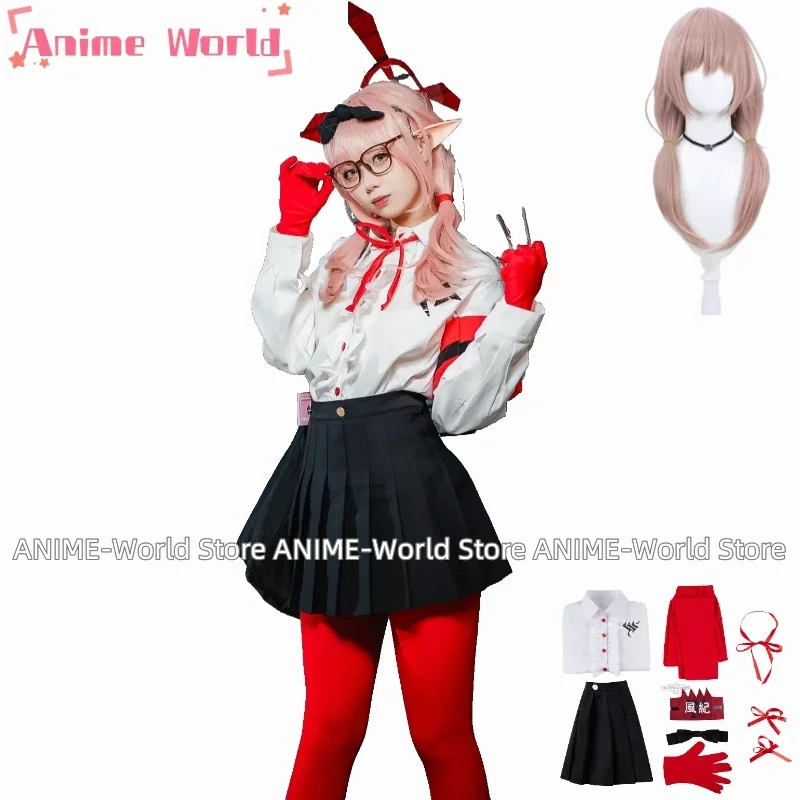 

《Custom size》Hinomiya Chinatsu Cosplay Costume Game Blue Archive Cosplay High School Uniforms Halloween Party Suit Anime Wig