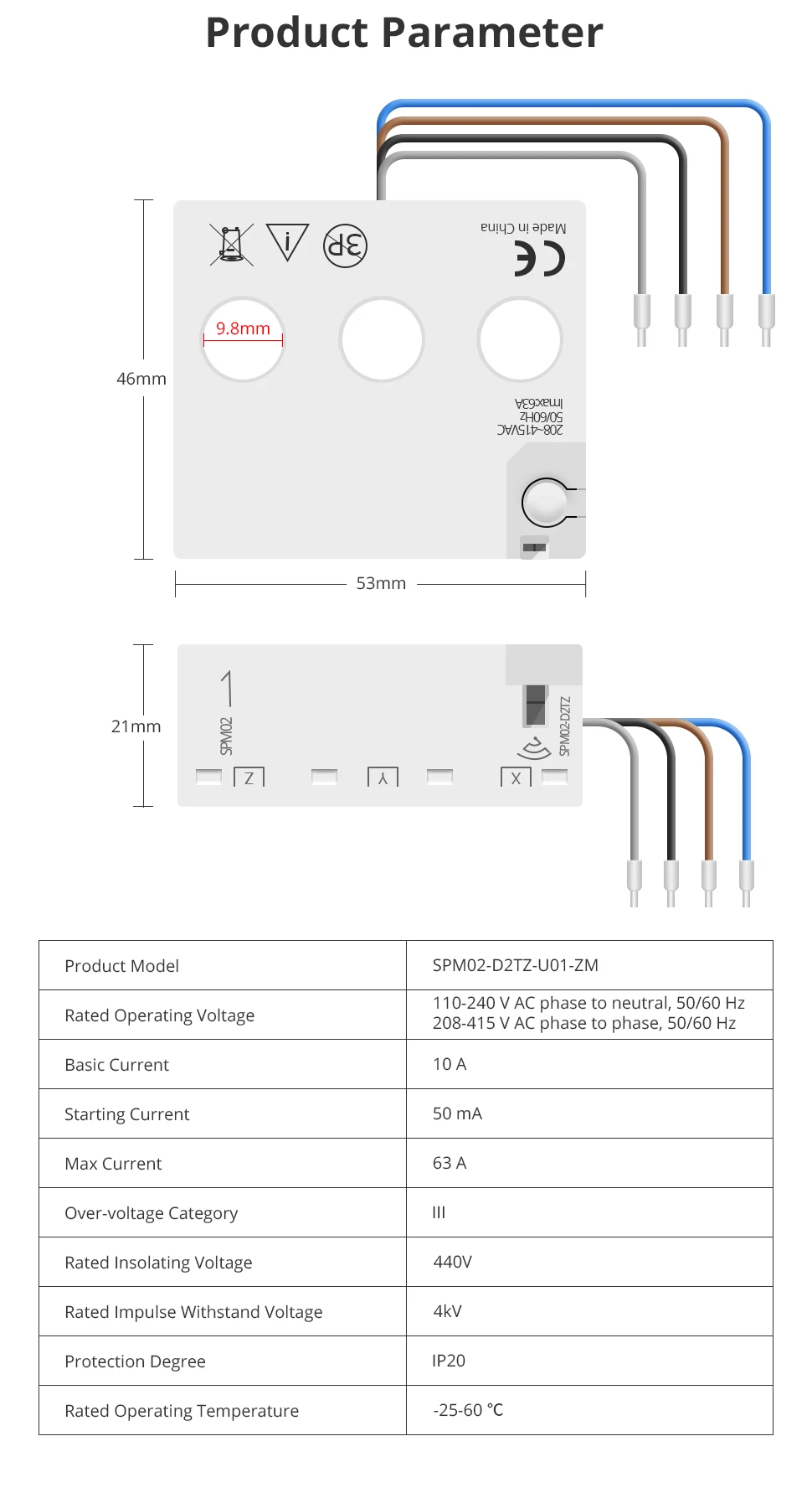 Zemismart Zigbee 3.0 Smart Energy Meter 63A Echtzeit-Messung 3-Phasen-Leistungsmonitor Kompatibel mit Home Assistant Zigbee2MQTT ZHA – Detail 14
