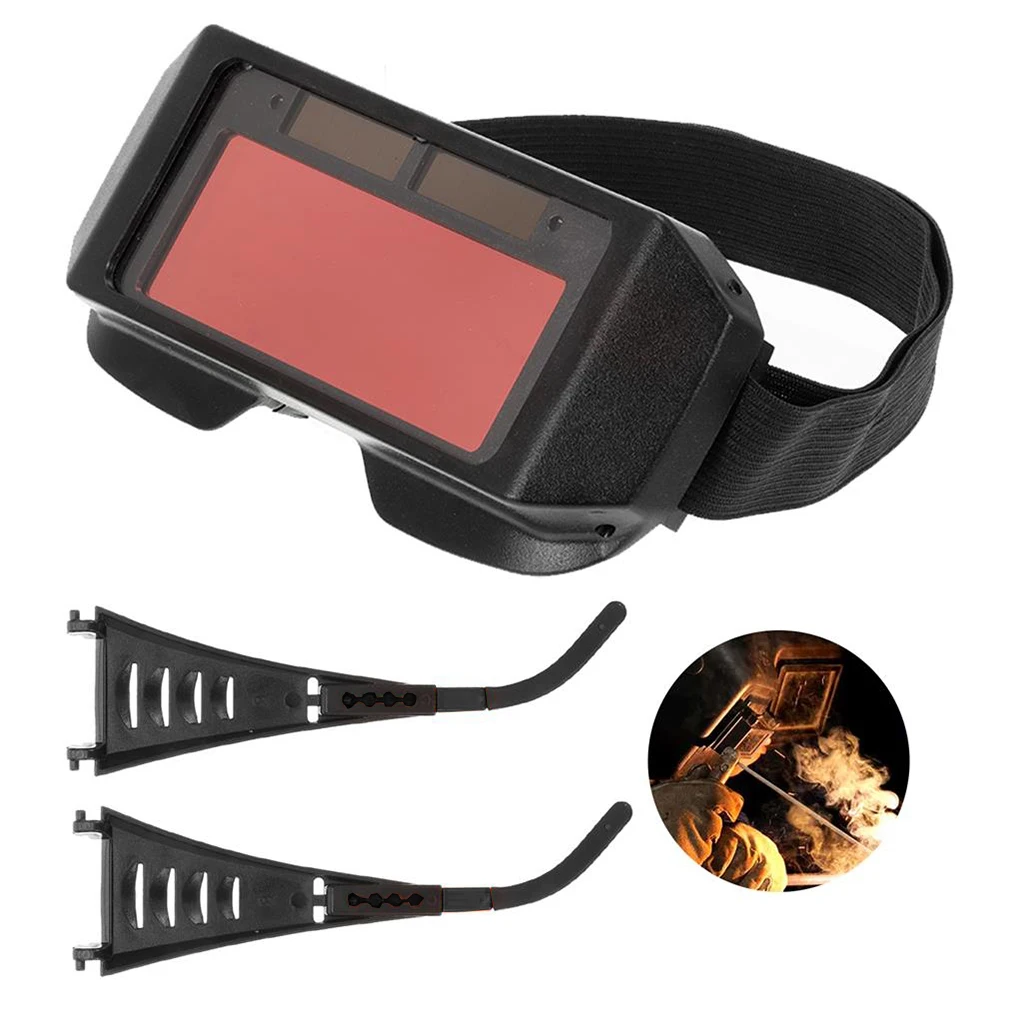 

2-in-1 Welding Glasses Solar Powered Automatic Dimming Anti-Glare Welder Glasses with Adjustable Lens Legs