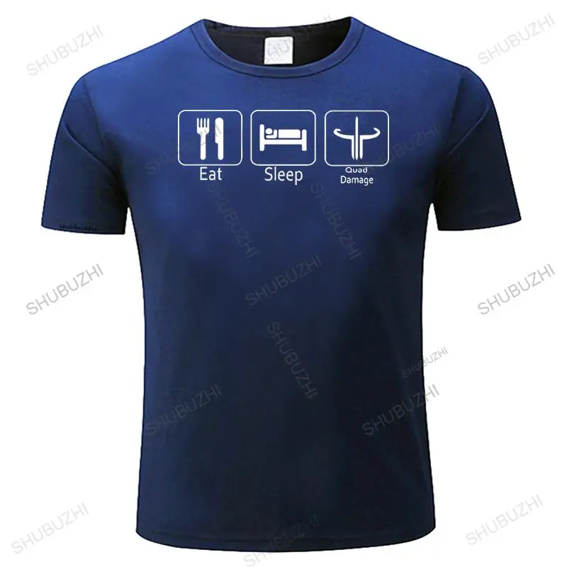 Eat Sleep Quad Damage (Quake). Gamer Cool T-Shirt Cotton Men Tshirt Summer Top Tees Shubuzhi Brand Top Tees Drop Shipping