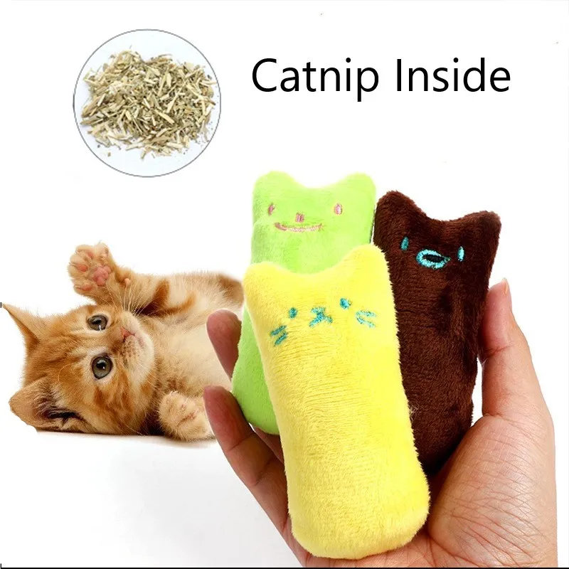 Teeth Grinding Catnip Toy Pet Kitten Chewing Vocal Toy Short Plush Interactive Claws Thumb Bite Cat Mint Toy Pet Cat Supplies