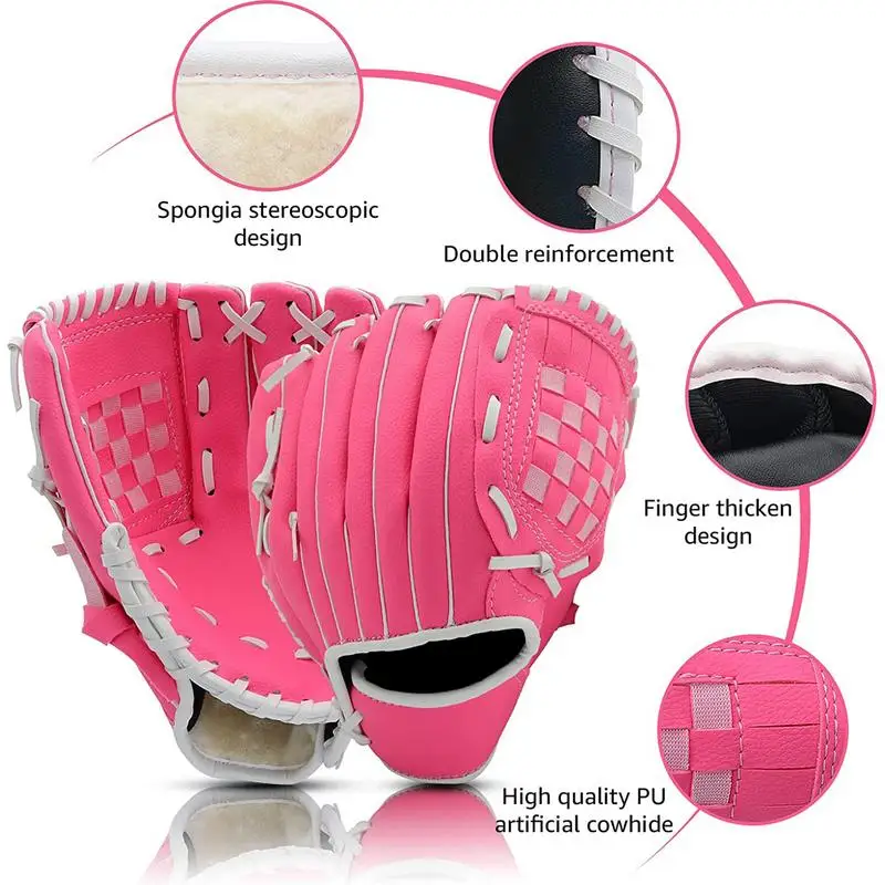 Kids Baseball Glove Sports Softball Glove Infielder Baseball Fielding for Teens Girls Softball Youth Mitts