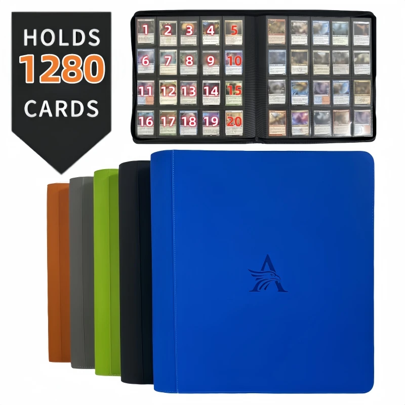 20-Fächer Premium Sammelkarten-Ordner für 1280 Karten, Ultimativer Schutz für TCG- und Sportkarten Sammlertraum 6 Farben