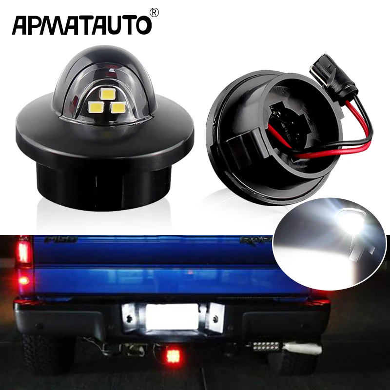 LED Car License Plate Lights White Auto Accessories For Ford 1990-2014 F150  F250 F350 Ranger Raptor Explorer Expedition