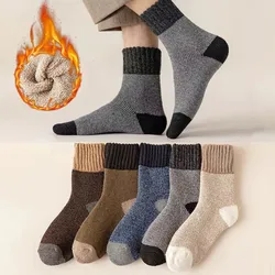 Men's Wool Socks Super Thick Terry Winter Warm Socks Fashion Style Mid Tube Socks Snow Socks High Quality Men's Socks