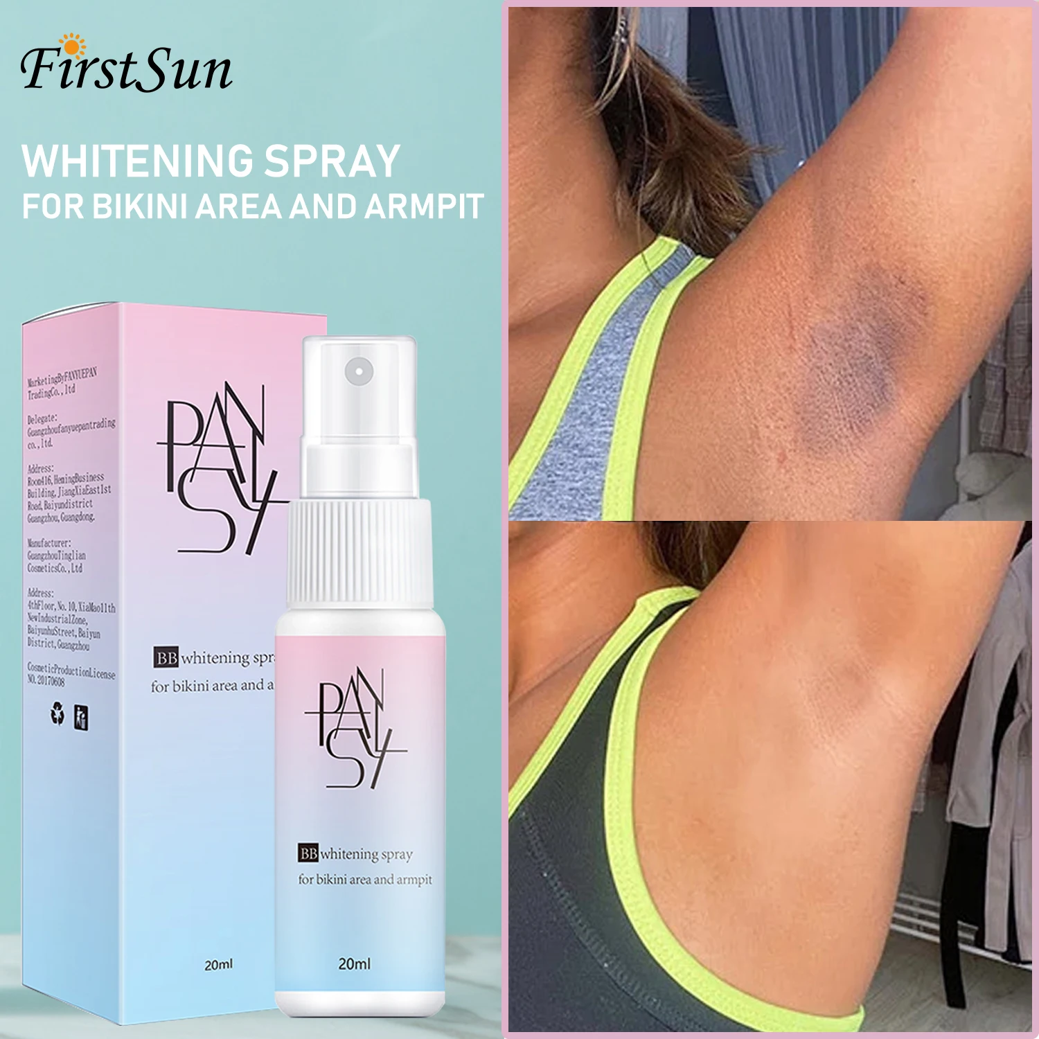

Underarm Skin Whitening Cream Private Parts Bleaching Spray Knee Buttocks Remove Melanin Pigmentation Improve Dull Brighten Skin