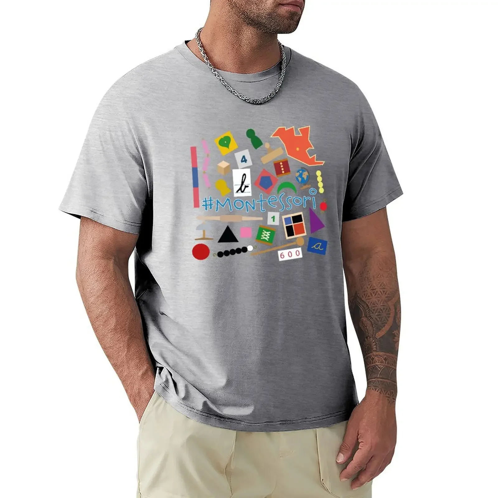 

Small Montessori materials T-shirt funnys quick drying new edition men t shirt