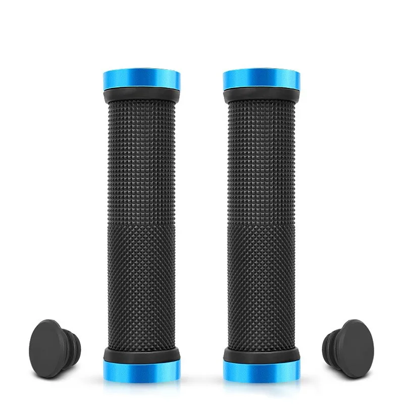 PE Gummi MTB Griffe Legierung Manschetten Bilaterale Sperre Fahrrad Griff Grip Anti-skid Radfahren Lenker Hülse BMX Fahrrad Zubehör – Detail 9