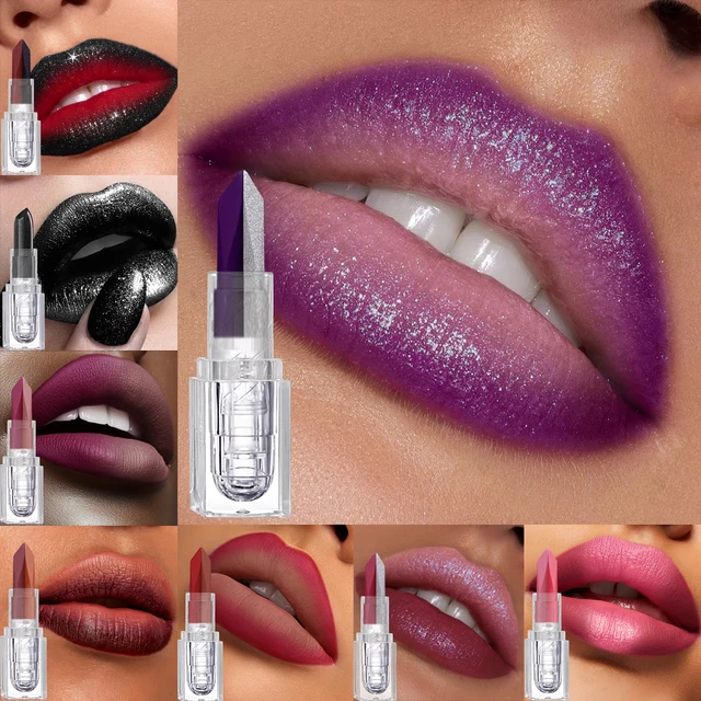 8-farbiger mattierter Lippenstift, lichtbeständig, antihaftbeschichteter Becher, langanhaltendes Samt-Finish, glatte, matte Lippenfarbe, wasserfest, wischfest