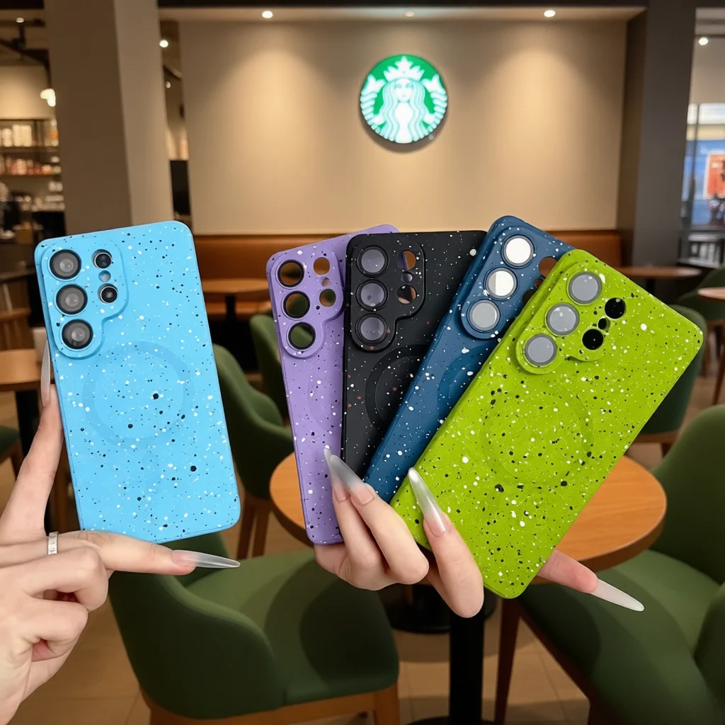 Glitter Ink Splash Graffiti Magnetic TPU Soft Phone Case Cover