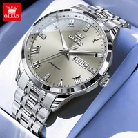 OLEVS 7062 Business Men's Watches Waterproof Weekly Calendar Automatic Mechanical Watch Waterproof Stainless Steel Roman Scale 1