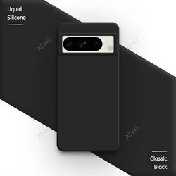 Elegant Liquid Silicone Phone Case - Skin-Friendly Mobile Back Cover for Google Pixel 8a (Classic Black)