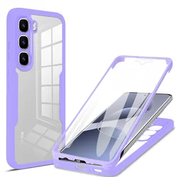 360° Full Body Transparent Shockproof Phone Case for Infinix Hot 20S (PURPLE)