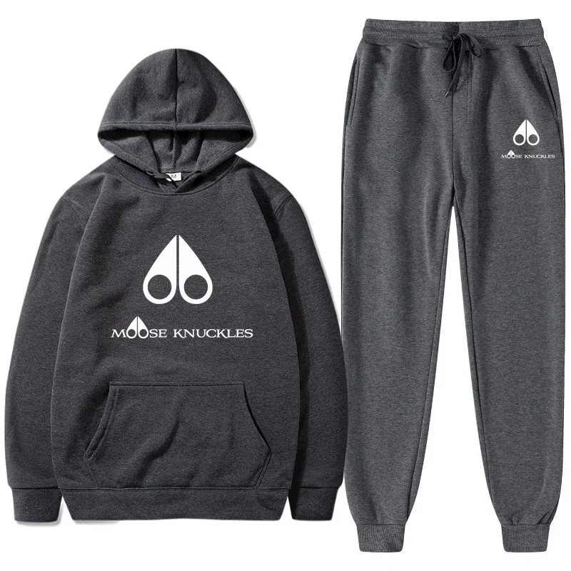 New Men's Sets Brand Track Suit Sports Casual Pullover 2pcs Training Suit Hoodie Sweatshirt+Sweatpant Work Wear Hunting Clothing