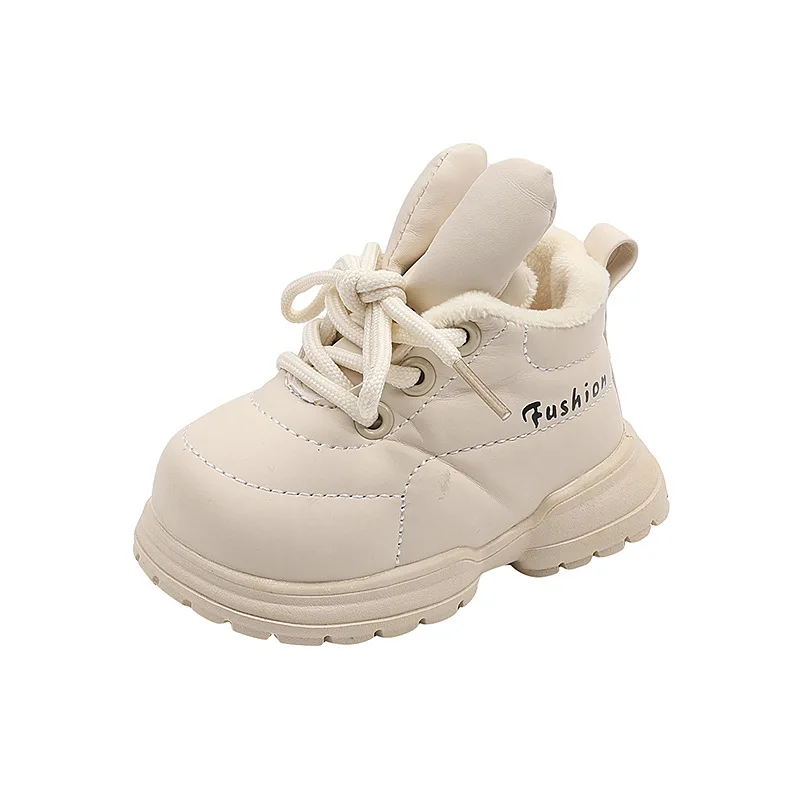 Winter Baby Cotton Boots Cute Rabbit Ears Toddler Girls Boots Warm Plush Infant Shoes Soft Sole Non-slip Snow