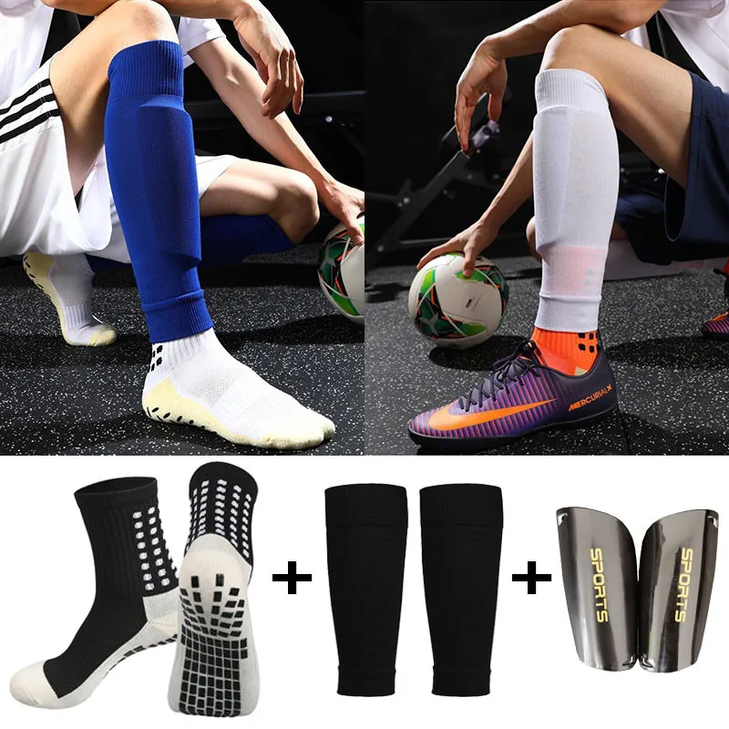1 Kits High Elasticity Shin Guard Calf Cover Sleeves Adults Kids Anti Slip Soccer Socks Football Leg Guards Sports Equipment