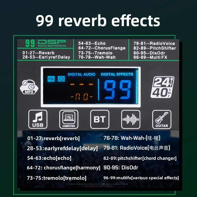 전문가용 NXG XF-8 8채널 메탈 뮤직 콘솔 믹서 듀얼 99 DSP 이펙트 USB 블루투스 리버브 XLR 무대 공연 웨딩