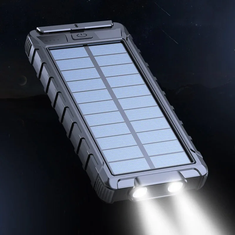 100000mAh Large Capacity New Solar Portable Power Bank Outdoor Compass External Battery Flashlight For Xiaomi iPhone Samsung 5