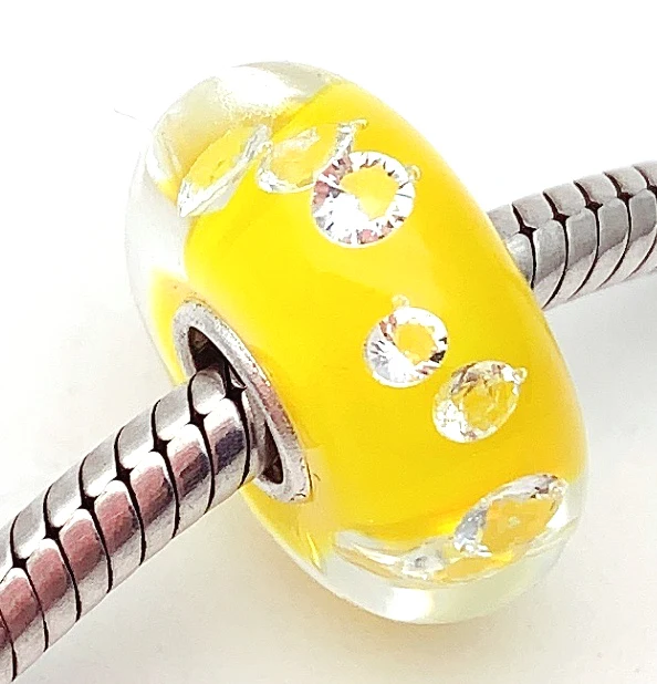 

PJG71 100% S925 Sterling Silver Beads Murano GlassBeads Fit European Charms Bracelet DIY Jewelry LampWork Handmade