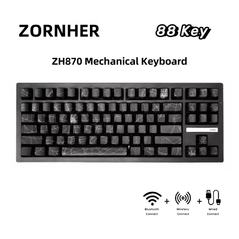 Zornher zh870 teclado mecânico personalizável rgb backlight