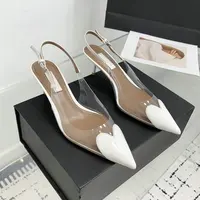 2025 New Style Fashion Heart-shaped Patched Pumps Transparent Platform Pointed-Toe High Heels Evening Shoes - Image 5