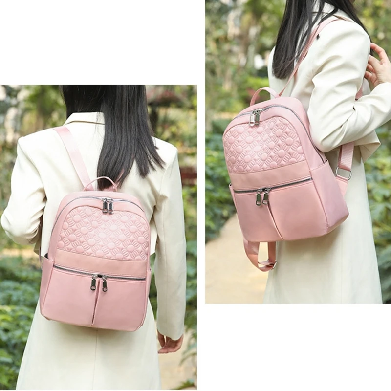 Student School Bags Solid Color Backpack Large Capacity Daypack Women Backpack