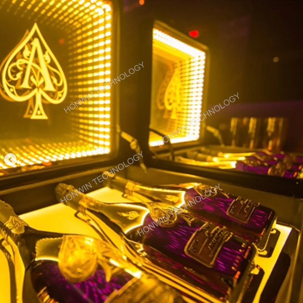 MOËT & CHANDON シャンパン LEDディスプレイ Custom Moet Dom Ace 3 bottles LED champagne box suitcase LED