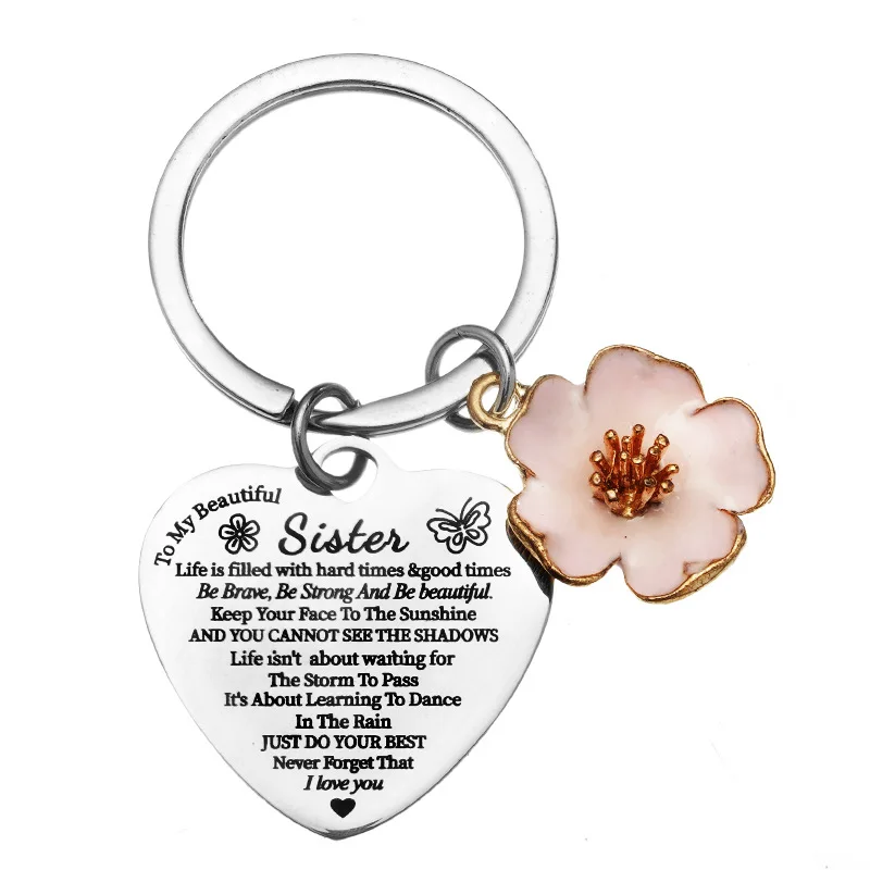 A mia bella sorella Portachiavi regalo Be Braver Be Stronger Be Beautiful Portachiavi Regalo di ispirazione Portachiavi di laurea Presente  36