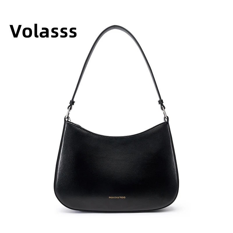 

VOLASSS Fashion Genuine Leather Shoulder Bag Women Luxury Cowhide Solid Colour Handbag Ladies 2024 New Small Capacity Casual Bag