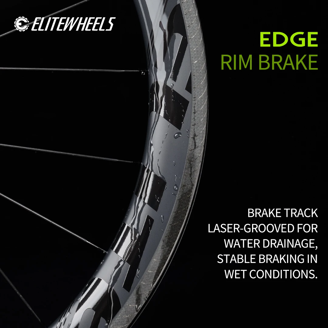 ELITEWHEELS EDGE カーボンリムブレーキロードホイールセット 超軽量 
