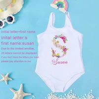 Personalized Custom Initial Name Baby Girl Swimsuit 2-7 Year One Piece Swimwear Children's Beach Clothes Kid Summer Bathing Suit 3