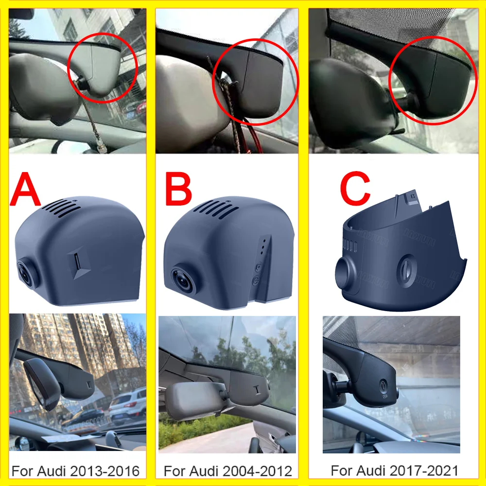 4K HD 2160P Dash Cam For Audi A3 A4 A5 A8 A2 Q3 Q5 Q7 Q2 S3 S5 RS3 TT-WIFI Car Dvr Dashcam APP Control