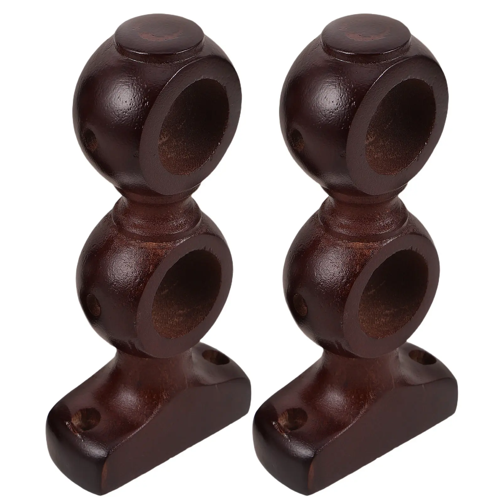 SUPPORTO CHIUSO IN LEGNO 5 cm COLOR NOCE 1 PEZZO PER BASTONE 28 mm