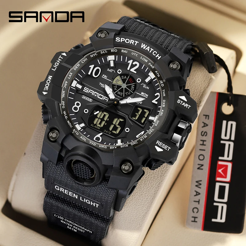SANDA 3306 New Youth Sports Trend Korean Electric watch Men's Creative Personality Wristwatch